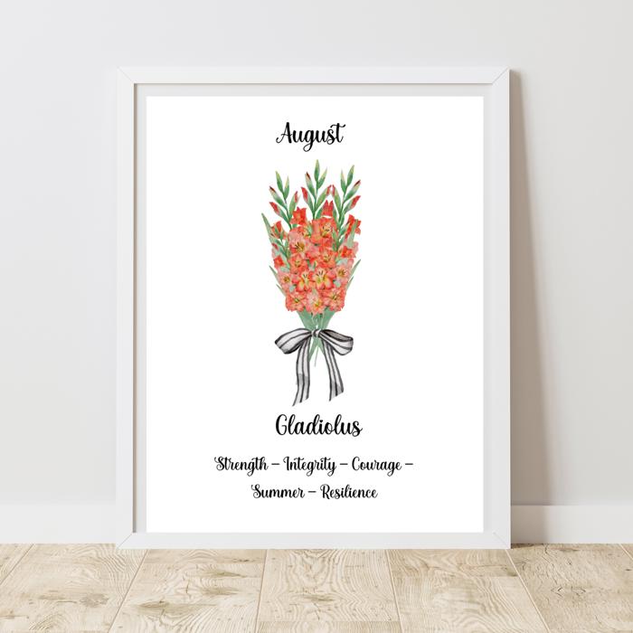 Birth Month Flower Bunch Wall Art Print