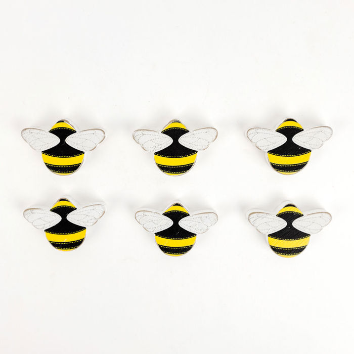 Refrigerator Magnets - Handmade - Set of 6 Chunky Wood Shapes