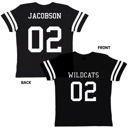 4T Black Personalized Football Jersey for Toddlers with Front & Back Printing