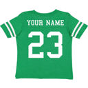 2T Green Personalized Football Jersey for Toddlers with Front & Back Printing