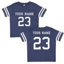 4T Navy Personalized Football Jersey for Toddlers with Front & Back Printing