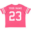 2T Pink Personalized Football Jersey for Toddlers with Front & Back Printing