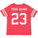 2T Red Personalized Football Jersey for Toddlers with Front & Back Printing