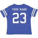 2T Royal Personalized Football Jersey for Toddlers with Front & Back Printing