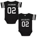 18M Black Personalized Football Jersey Bodysuit for Babies with Front & Back Printing