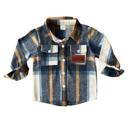 12M Navy & Brown Personalized Cozy Soft Flannels for Babies - Thick, Warm, & Snuggly Jacket 
