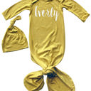 3M Maize Personalized Knotted Gown with Lush Font  Matching Knotted Hat