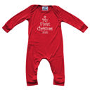 18M Tree Design First Christmas Silky Long Sleeve Baby Romper