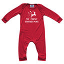 6M Flying Reindeer First Christmas Silky Long Sleeve Baby Romper