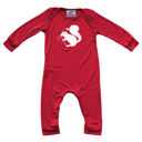 12M Santa Squirrel Graphic Long Sleeve Red Christmas Romper