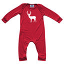 18M Deer Graphic Long Sleeve Red Christmas Romper