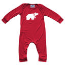3M Polar Bear Graphic Long Sleeve Red Christmas Romper