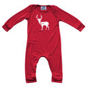 3M Deer With Scarf Graphic Long Sleeve Red Christmas Romper