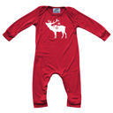6M Festive Elk Graphic Long Sleeve Red Christmas Romper