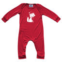 6M Santa Fox Graphic Long Sleeve Red Christmas Romper