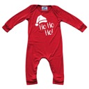 6M Ho Ho Ho Graphic Long Sleeve Red Christmas Romper