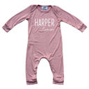 3M Dusty Rose Personalized Mod First  Middle Name Silky Baby Long Sleeve Romper