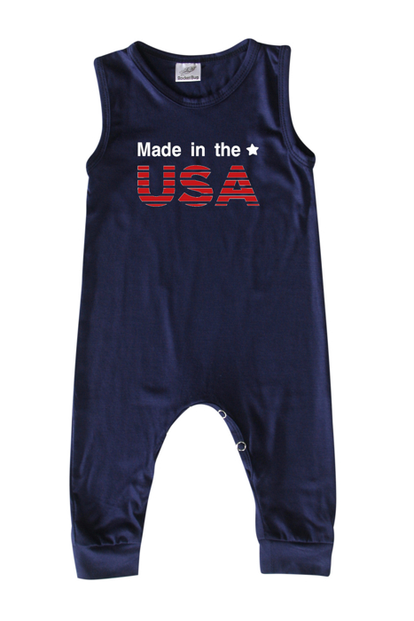 USA Graphic Sleeveless Baby Romper for Boys and Girls