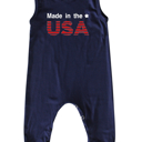  USA Graphic Sleeveless Baby Romper for Boys and Girls