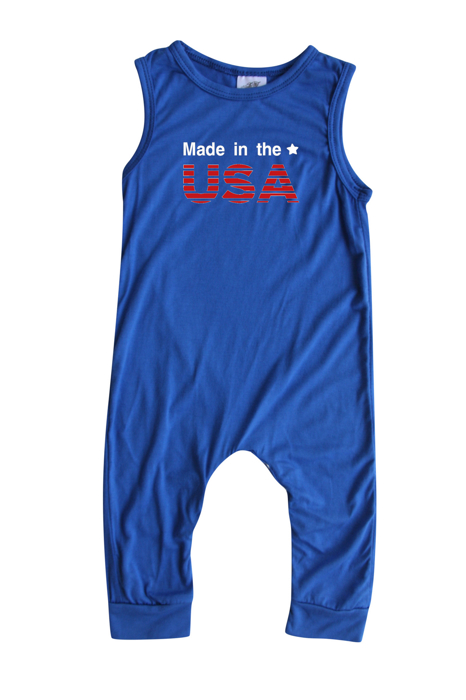 USA Graphic Sleeveless Baby Romper for Boys and Girls