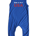  USA Graphic Sleeveless Baby Romper for Boys and Girls