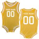 24M Gold Custom Sleeveless Basketball Sport Jersey for Babies - Personalized with Name & Number