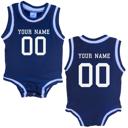 6M Navy Custom Sleeveless Basketball Sport Jersey for Babies - Personalized with Name & Number