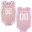 3M Pink Custom Sleeveless Basketball Sport Jersey for Babies - Personalized with Name & Number