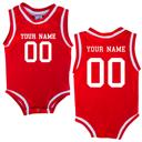 18M Red Custom Sleeveless Basketball Sport Jersey for Babies - Personalized with Name & Number