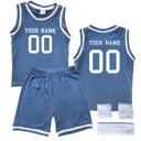 4T Blue Personalized Sleeveless Basketball Jersey & Shorts Set for Toddlers- Personalized with Name and Number on Front & Back