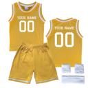 2T Gold Personalized Sleeveless Basketball Jersey & Shorts Set for Toddlers- Personalized with Name and Number on Front & Back