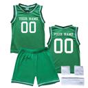 2T Green Personalized Sleeveless Basketball Jersey & Shorts Set for Toddlers- Personalized with Name and Number on Front & Back