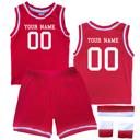 2T Red Personalized Sleeveless Basketball Jersey & Shorts Set for Toddlers- Personalized with Name and Number on Front & Back