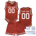 3M Orange Personalized Sleeveless Basketball Jersey & Shorts Set for Babies- Personalized with Name and Number on Front & Back