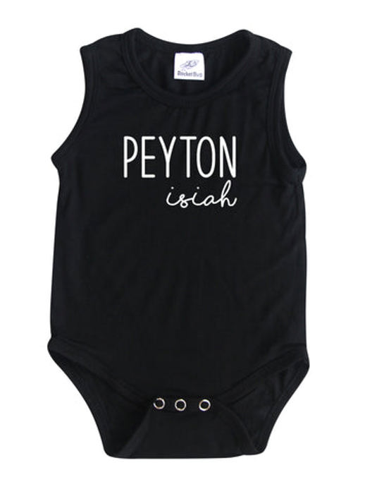 First  Middle Name Personalized (Modern Cursive) Sleeveless Bodysuit