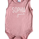 3M Dusty Rose First  Middle Name Personalized (Modern Cursive) Sleeveless Bodysuit