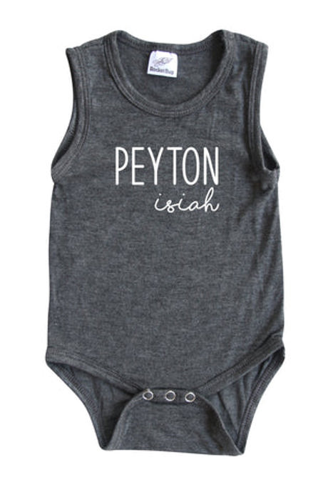 First  Middle Name Personalized (Modern Cursive) Sleeveless Bodysuit