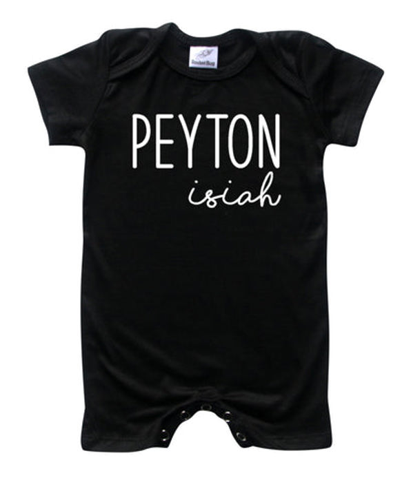 First  Middle Name Personalized (Modern Cursive) Shorts Romper