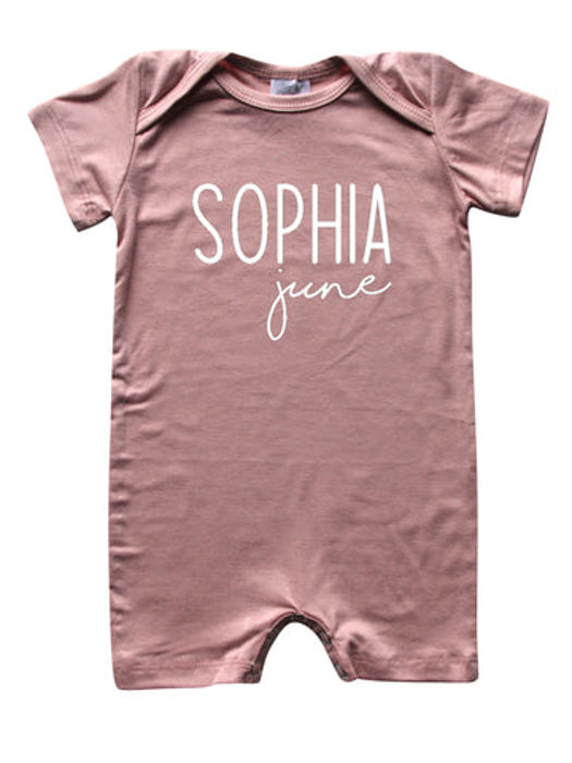 First  Middle Name Personalized (Modern Cursive) Shorts Romper