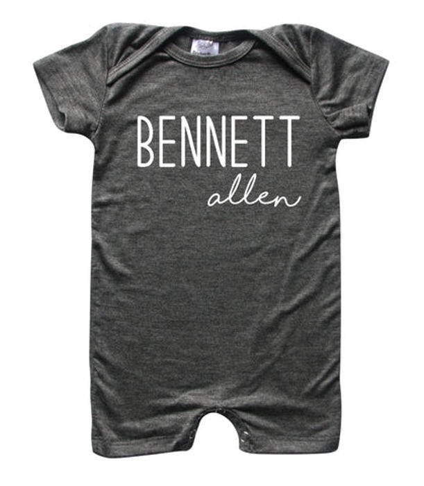 First  Middle Name Personalized (Modern Cursive) Shorts Romper