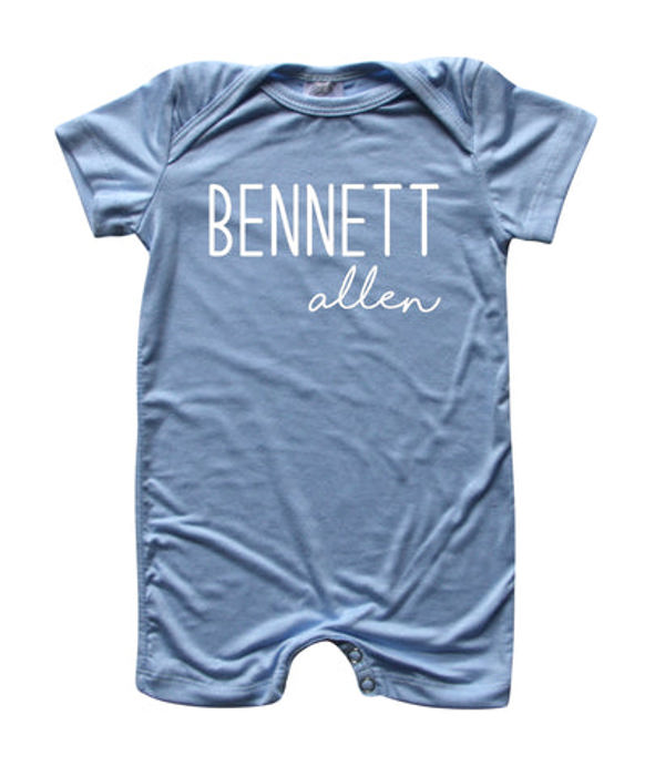 First  Middle Name Personalized (Modern Cursive) Shorts Romper