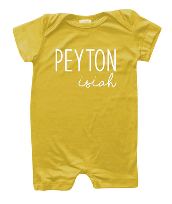 First  Middle Name Personalized (Modern Cursive) Shorts Romper