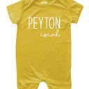 3M Maize First  Middle Name Personalized (Modern Cursive) Shorts Romper
