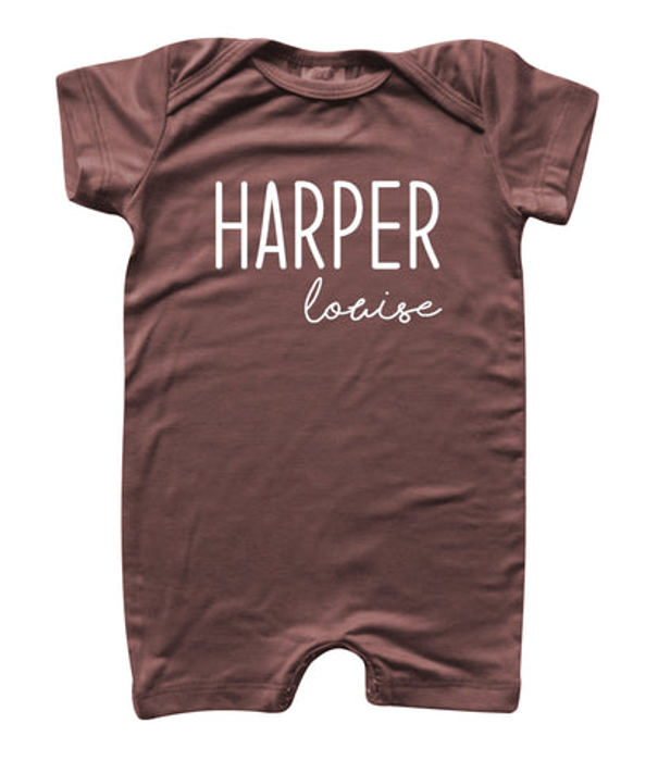 First  Middle Name Personalized (Modern Cursive) Shorts Romper