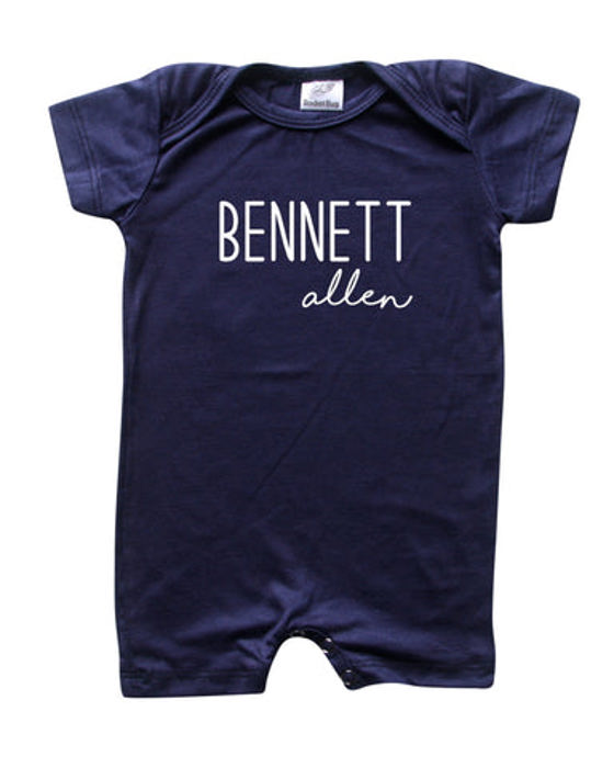 First  Middle Name Personalized (Modern Cursive) Shorts Romper