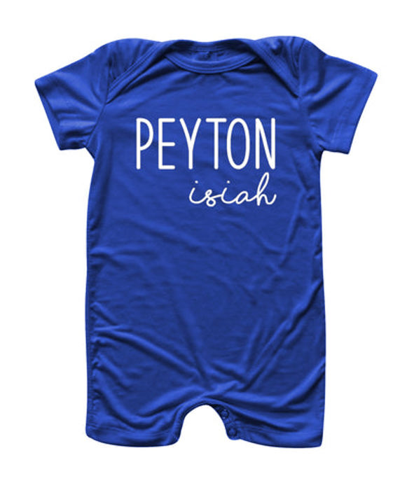 First  Middle Name Personalized (Modern Cursive) Shorts Romper