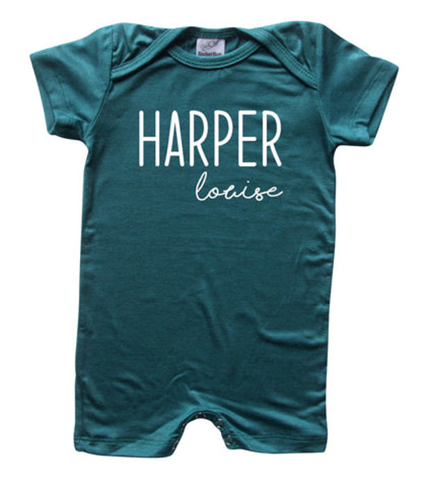 First  Middle Name Personalized (Modern Cursive) Shorts Romper