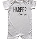 6M Off White First  Middle Name Personalized (Modern Cursive) Shorts Romper