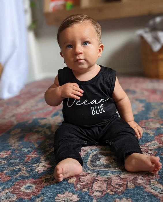 First  Middle Name Personalized Custom Silky Sleeveless Baby Romper for Boys and Girls