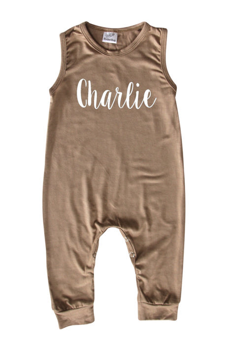 Sweet Personalized Custom Silky Sleeveless Baby Romper for Boys and Girls